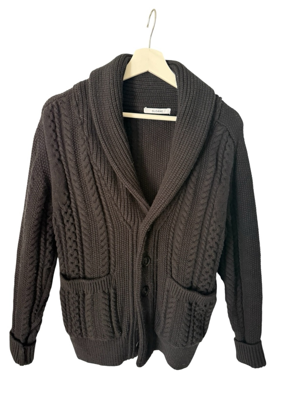 Sloane Black Cable Knit Cardigan Japanese Brand size 1